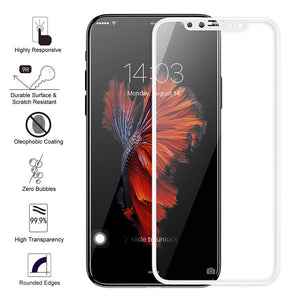 iPhone X/XS/11 PRO Full Coverage Tempered Glass SPR16 White